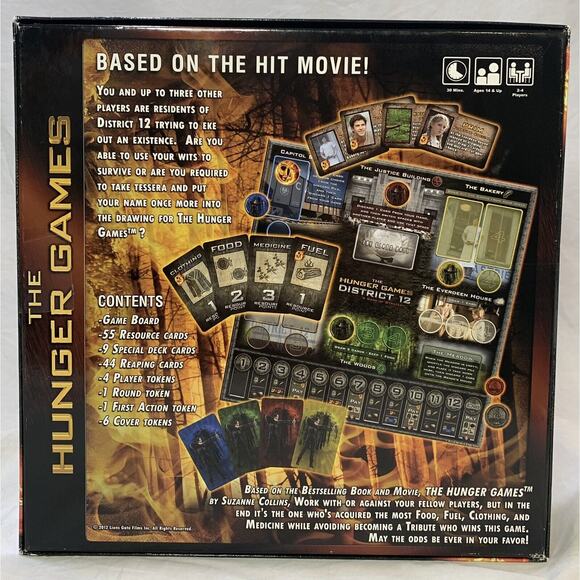 Hunger Games District 12 Game Board Strategy Factory Sealed 2012 Lions Gate New - Picture 2 of 9